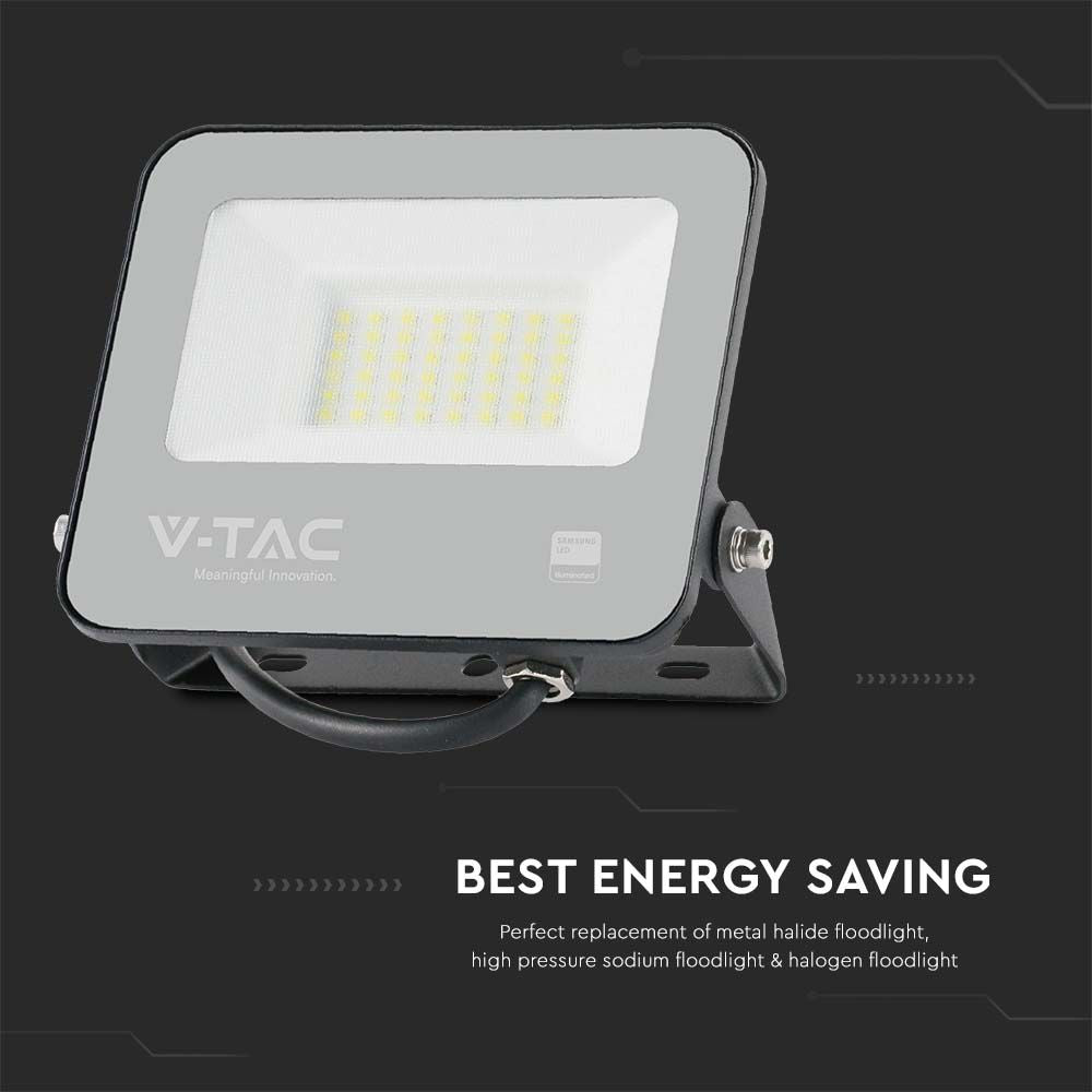 30W Naświetlacz LED SMD / Barwa:4000K / Obudowa: Czarna / Skuteczność 185lm/W