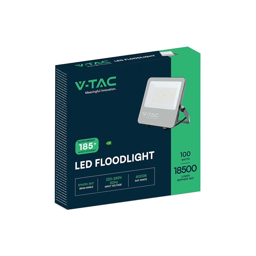 100W Naświetlacz VENTO 185 / Barwa:4000K / Obudowa: Czarna / Skuteczność 185lm/W