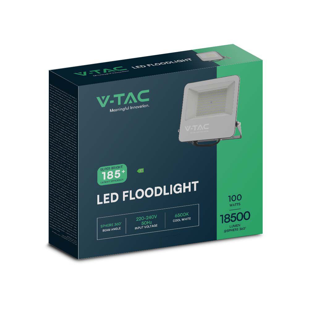 100W Naświetlacz LED SMD / Barwa:6500K / Obudowa: Czarna / Skuteczność 185lm/W