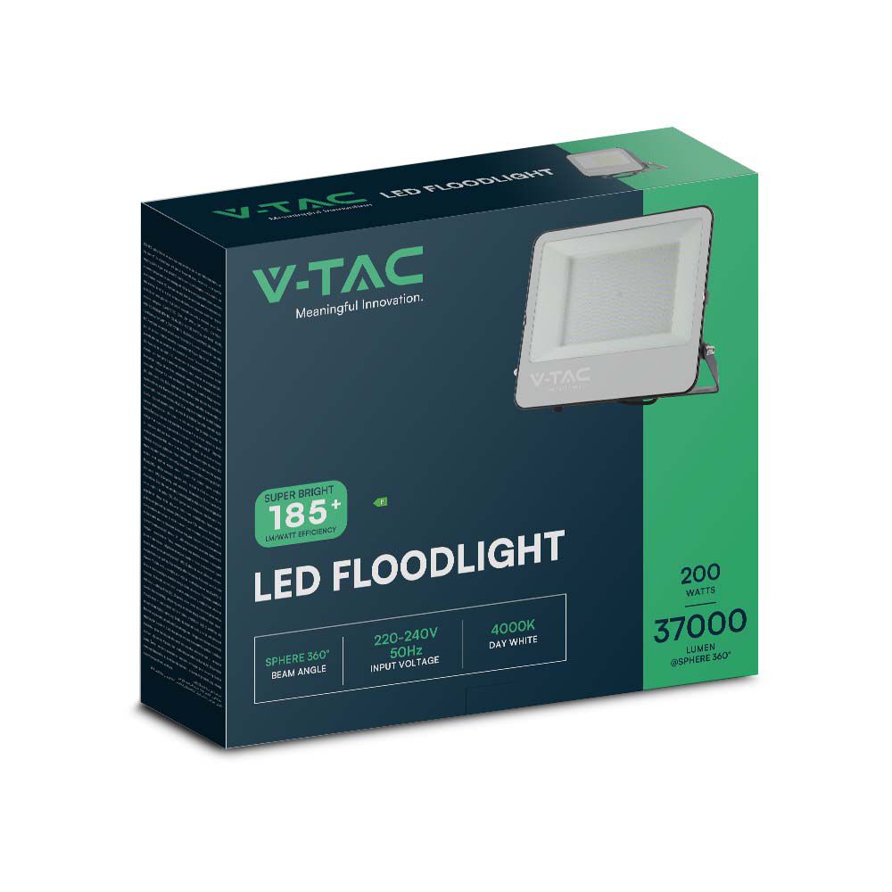200W Naświetlacz LED SMD / Barwa:4000K / Obudowa: Czarna / Skuteczność 185lm/W