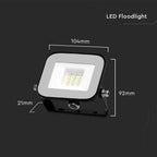 10W Naświetlacz LED SMD / Chip SAMSUNG / Barwa:3000K / Obudowa: Czarna