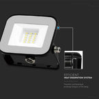10W Naświetlacz LED SMD / Chip SAMSUNG / Barwa:6500K / Obudowa: Czarna