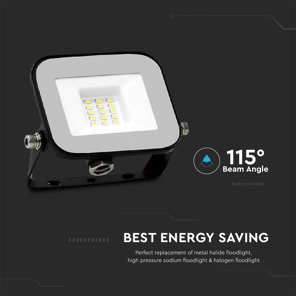 10W Naświetlacz LED SMD / Chip SAMSUNG / Barwa:6500K / Obudowa: Czarna