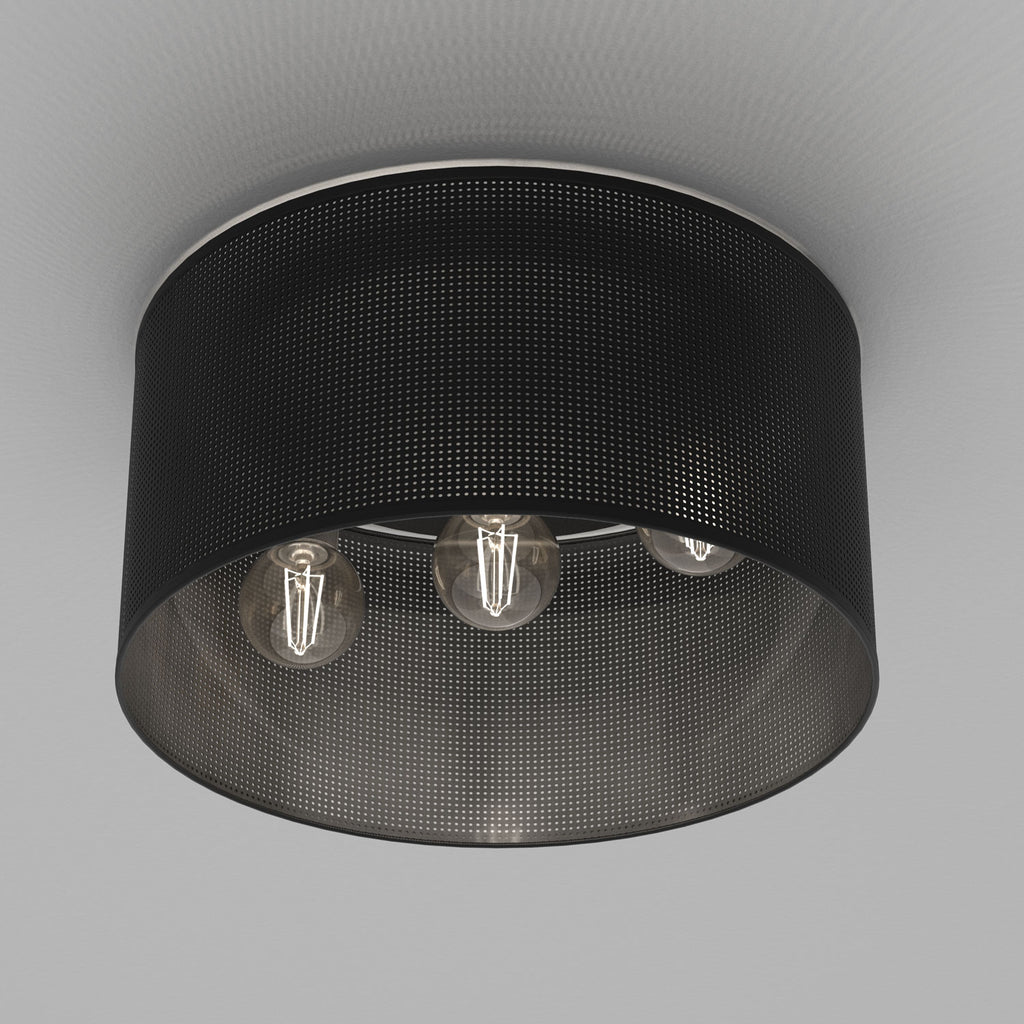 plafon Loft shade black, cylinder shade dia 400 h 200 black 3xE27