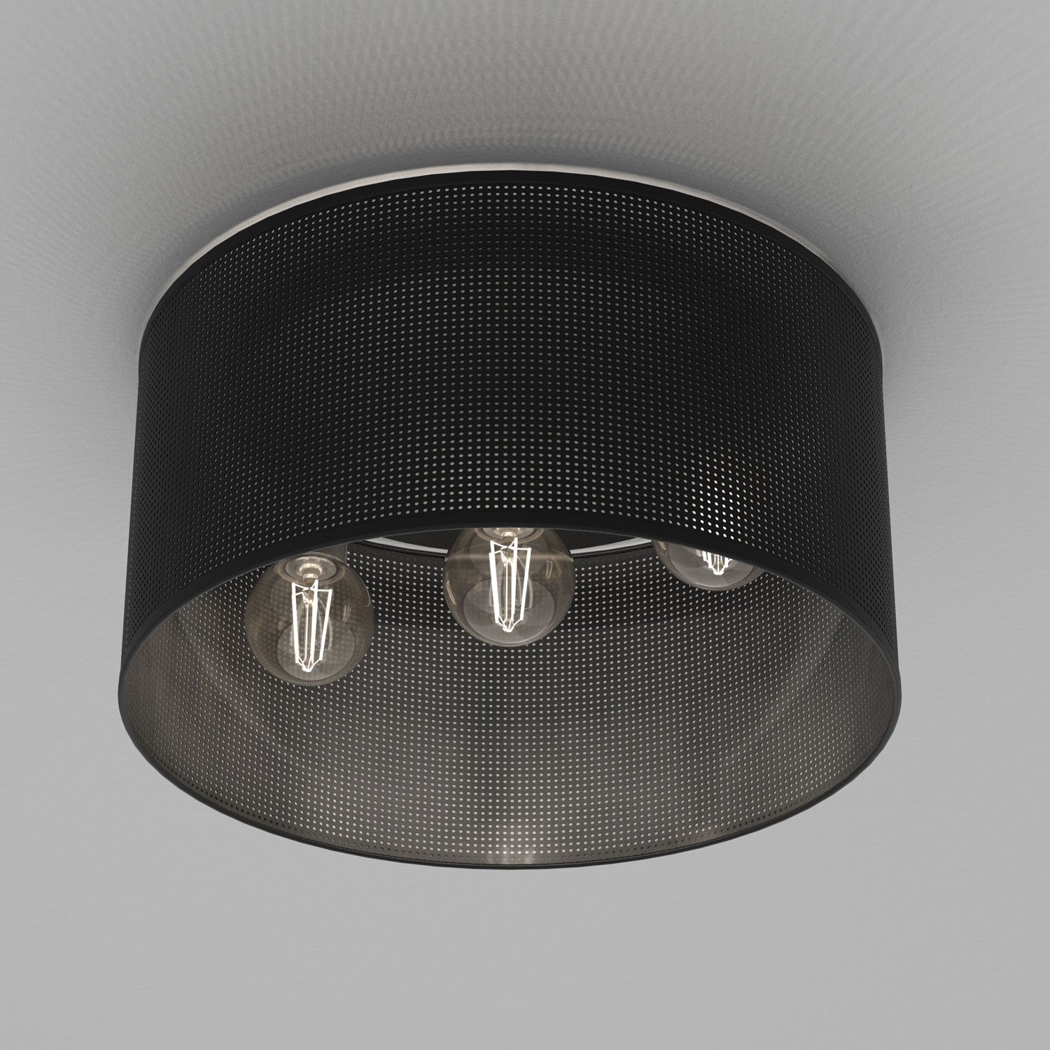 plafon Loft shade black, cylinder shade dia 400 h 200 black 3xE27