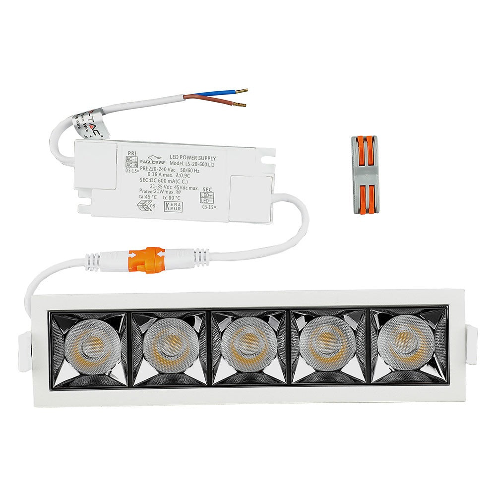 20W Oprawa wpuszczana reflektor LED / Chip SAMSUNG / Barwa:5700K / Kąt 38'