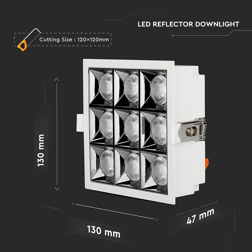 36W Oprawa wpuszczana reflektor LED / Chip SAMSUNG / Barwa:2700K / Kąt 38'