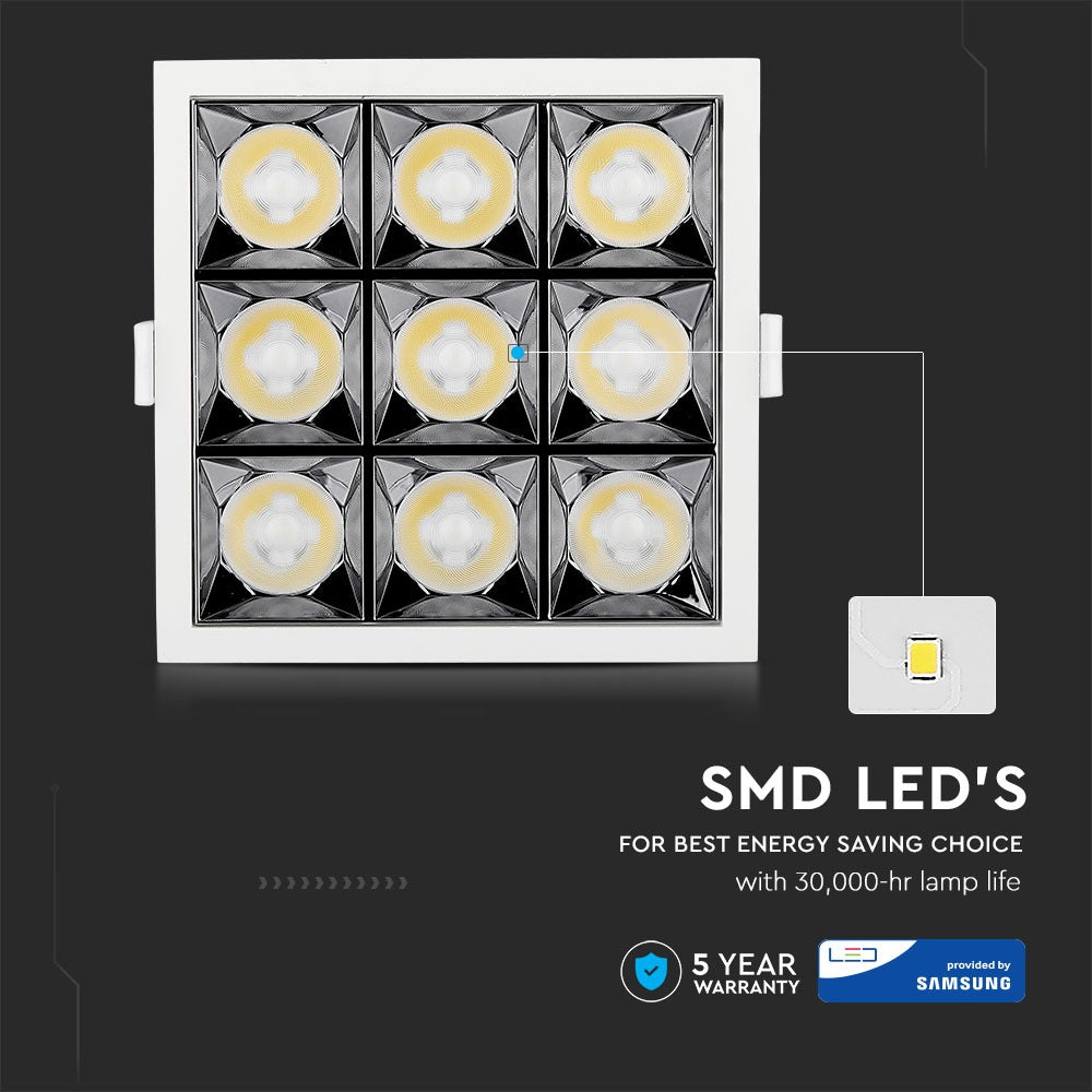 36W Oprawa wpuszczana reflektor LED / Chip SAMSUNG / Barwa:2700K / Kąt 38'