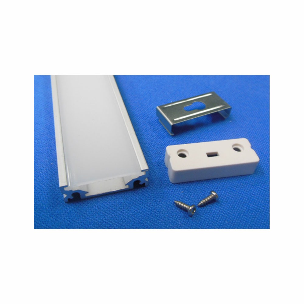 Profil Aluminiowy do paska LED na powierzchniowy / 26.5x9x100mm / Klosz: Mleczny / Kolor: Aluminium