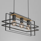 żyrandol Kortez black/wood 3xE27