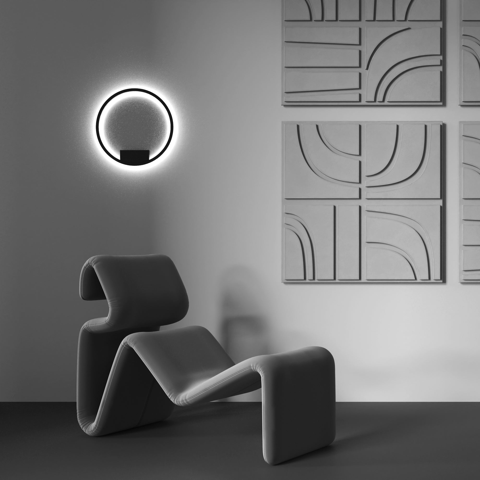 Maytoni Kinkiet Rim - Aluminium - Czarny MOD058WL-L25BK