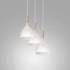 żyrandol talerz Noak white/natural wood 3xE27