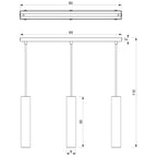 żyrandol line bar 600 Raito brushed brass 3xGU10