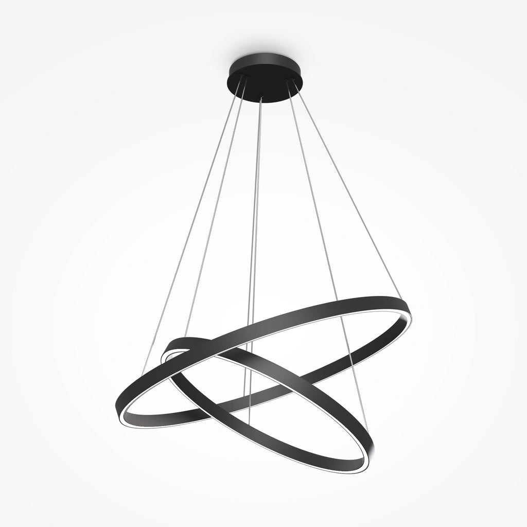 Maytoni Lampa wisząca Rim - Aluminium - Czarny MOD058PL-L74B4K
