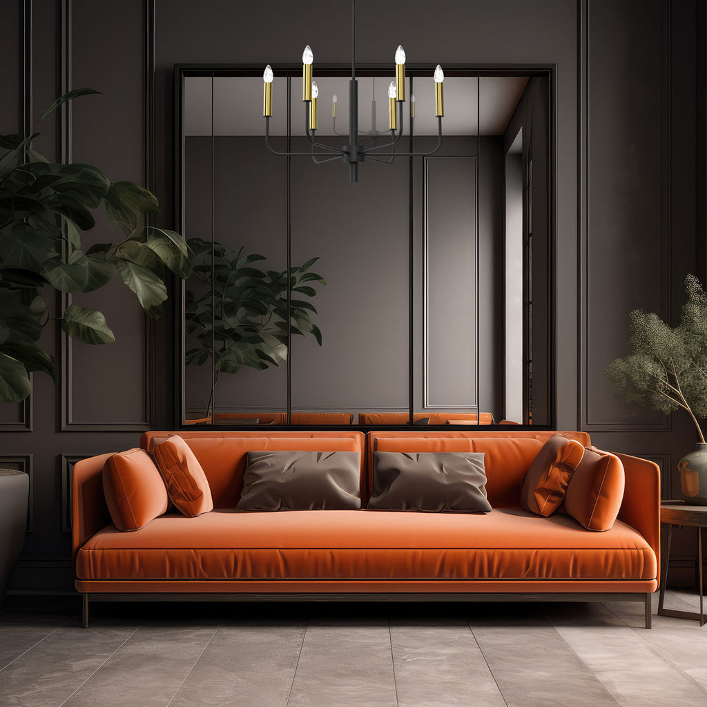 żyrandol Akasya black/gold 6xE14