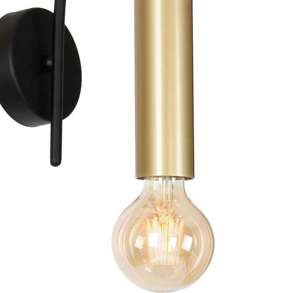 kinkiet Loppe black/gold 1xE27