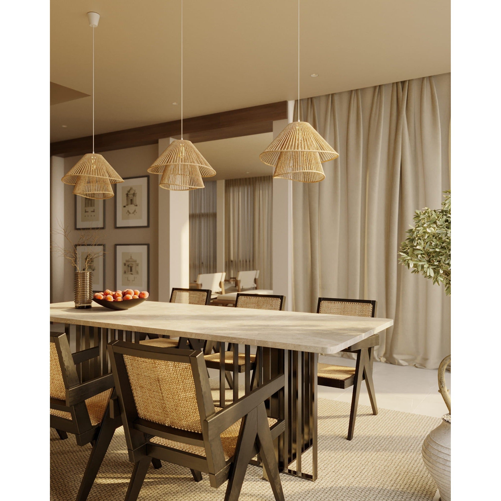 Maxlight Lampa wisząca Amalfi II - Pleciony papier - Biały P0578