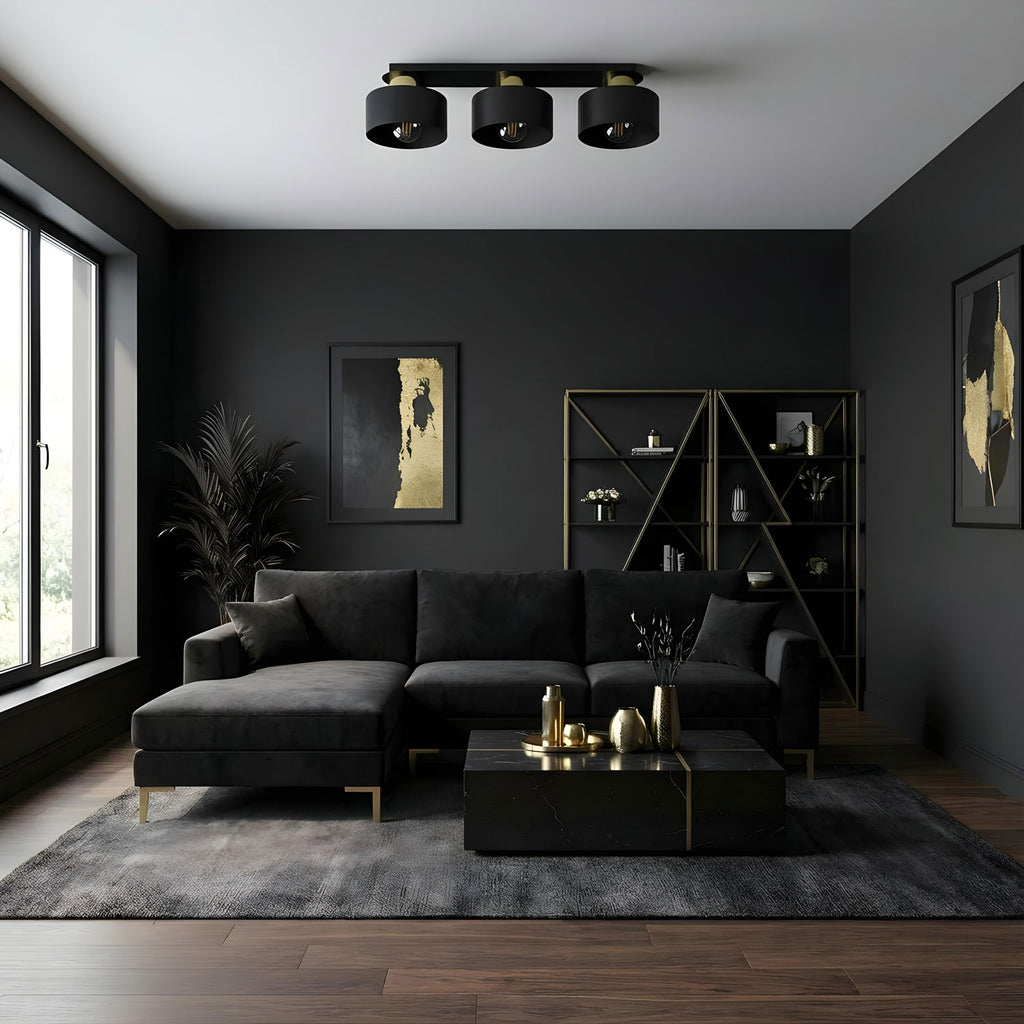 plafon Marti black/gold 3xE27