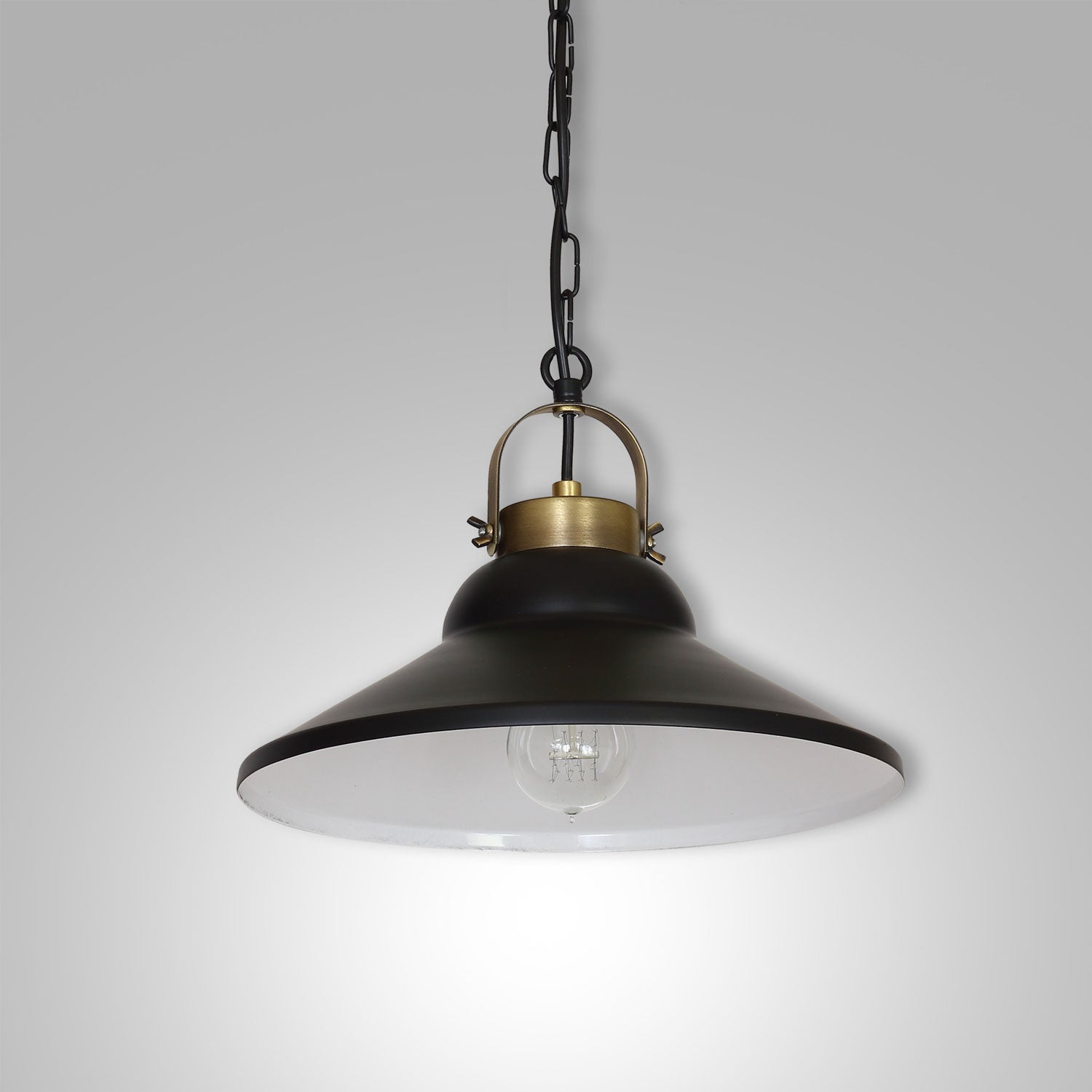 żyrandol Iron black/antic brass 1xE27