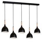 żyrandol line Noak wood black/natural wood 5xE27