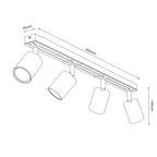 Spot Terra line 600 white/wood/white swivel 4xGU10 (Ceryfikat FSC 100%, SGSCH-COC-070615)