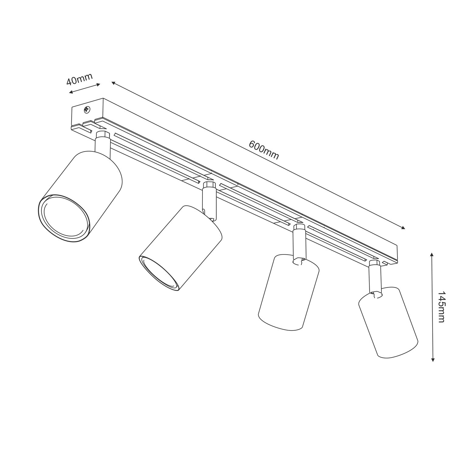 Spot Terra line 600 white/wood/white swivel 4xGU10 (Ceryfikat FSC 100%, SGSCH-COC-070615)