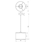 żyrandol Loft shade white, cylinder shade dia 250, h 170 white/gold 1xE27
