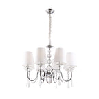 Maxlight Lampa wisząca Charlotte 70cm - Metal + szkło + tkanina - Chrom P0109