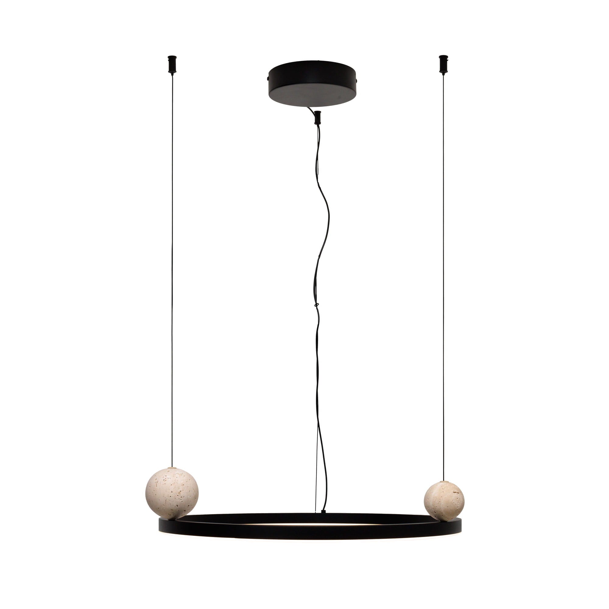 Maxlight Lampa wisząca Solaris - Aluminium + kamień naturalny - Czarny P0613
