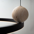 Maxlight Lampa wisząca Solaris - Aluminium + kamień naturalny - Czarny P0613
