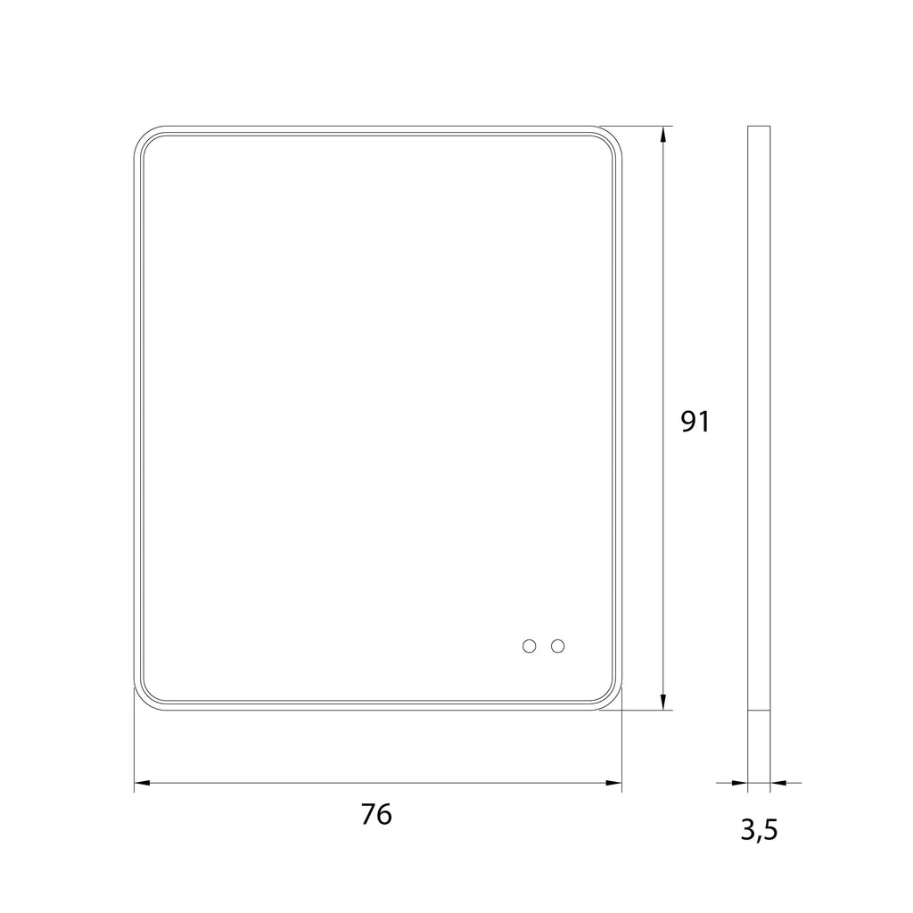 Maxlight Lustro Mirror Prostokąt - Metal + szkło - Czarny szczotkowany W0384