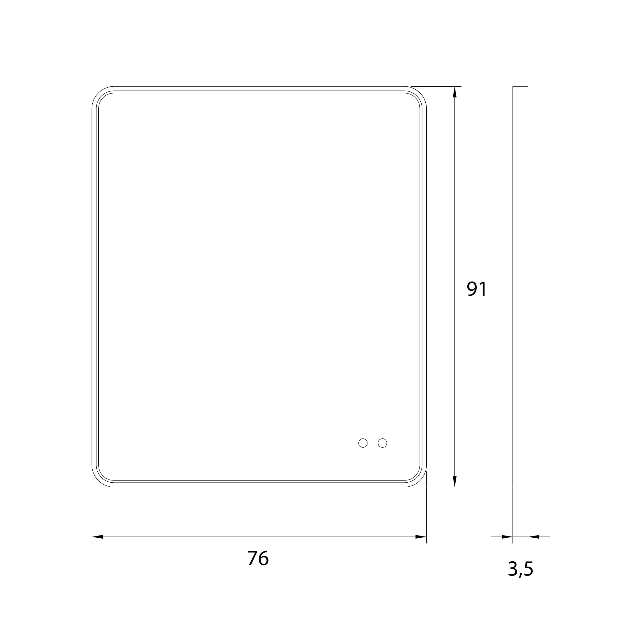 Maxlight Lustro Mirror Prostokąt - Metal + szkło - Czarny szczotkowany W0384