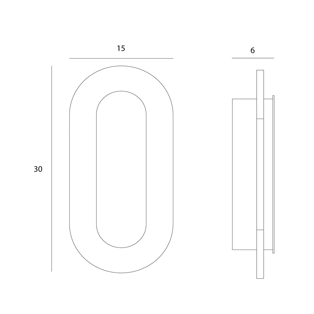 Maxlight Kinkiet Travertino Oval - Trawertyn - Czarny W0393