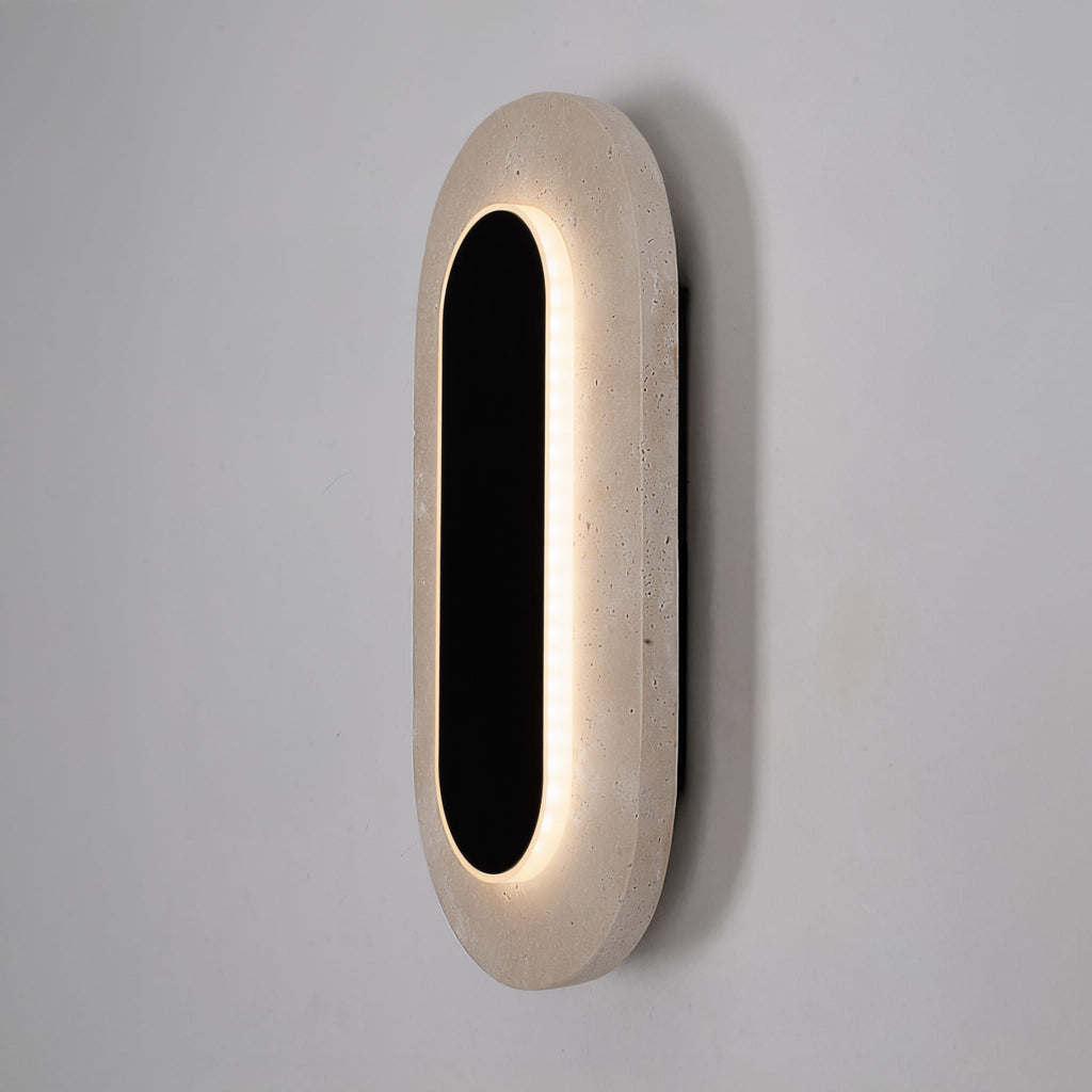 Maxlight Kinkiet Travertino Oval - Trawertyn - Czarny W0393