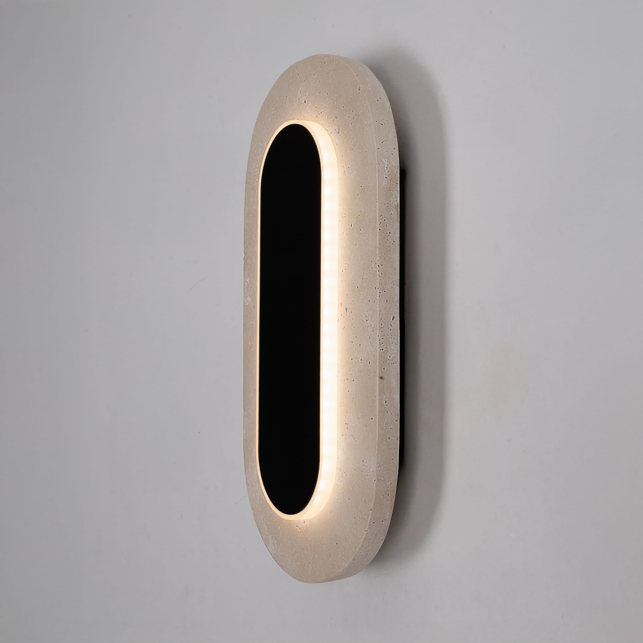 Maxlight Kinkiet Travertino Oval - Trawertyn - Czarny W0393