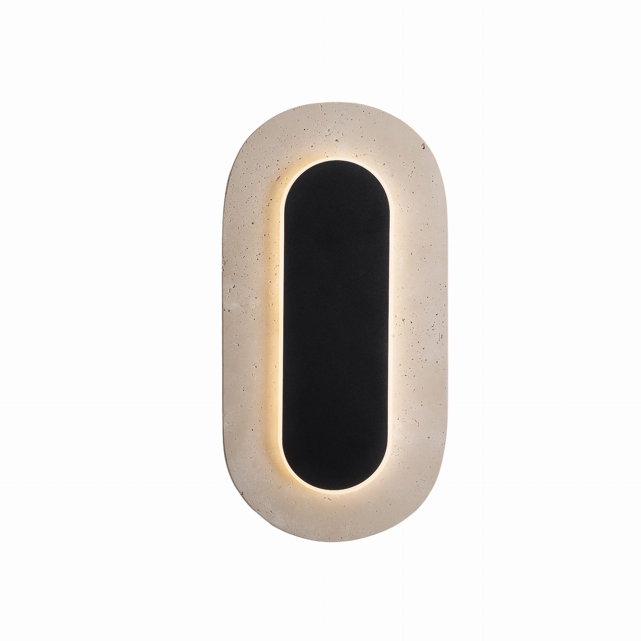 Maxlight Kinkiet Travertino Oval - Trawertyn - Czarny W0393