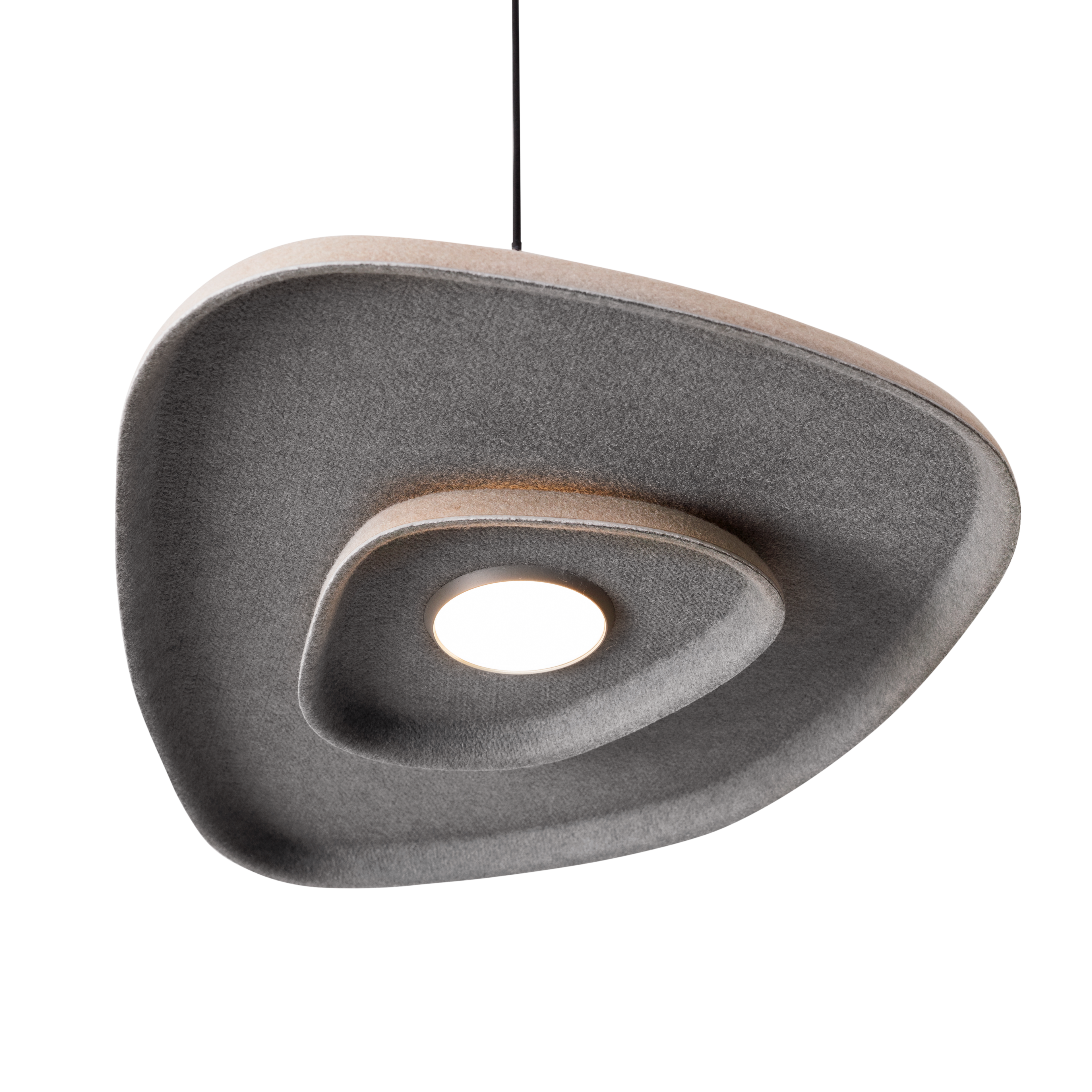 Maxlight Lampa wisząca Deux - Filc + akryl + aluminium - Kremowy + szary P0561