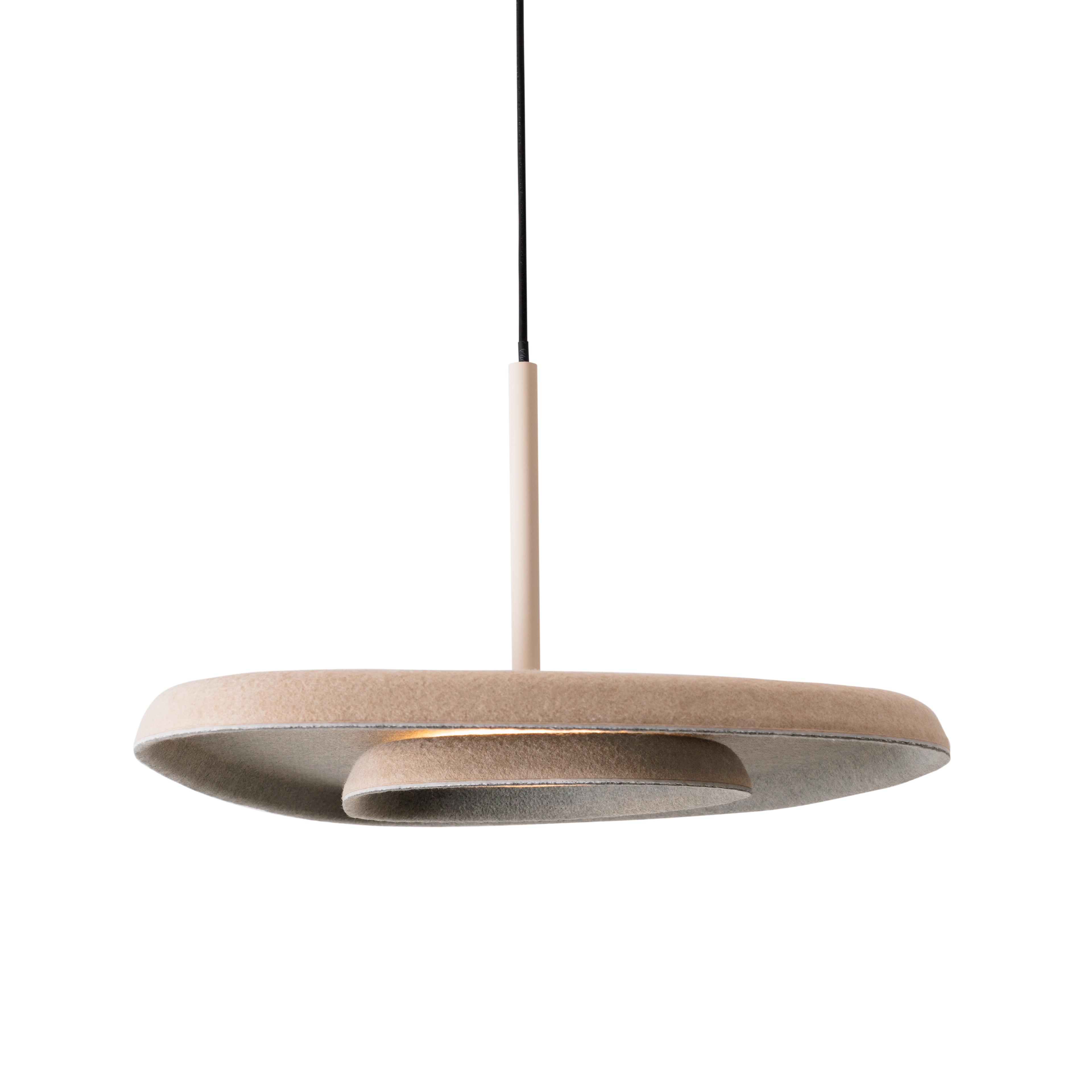 Maxlight Lampa wisząca Deux - Filc + akryl + aluminium - Kremowy + szary P0561