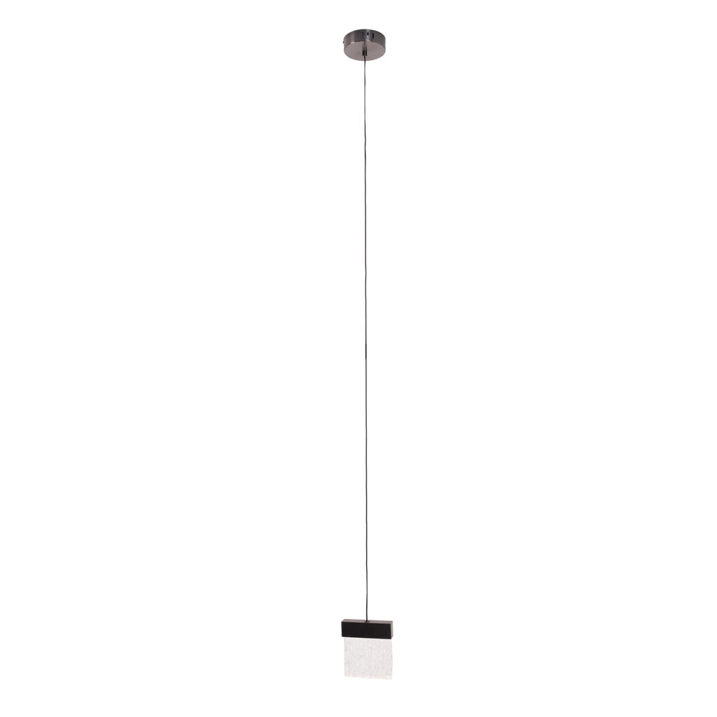 Maxlight Lampa wisząca Vetro - Stal nierdzewna + szkło - Czarny szczotkowany P0574D