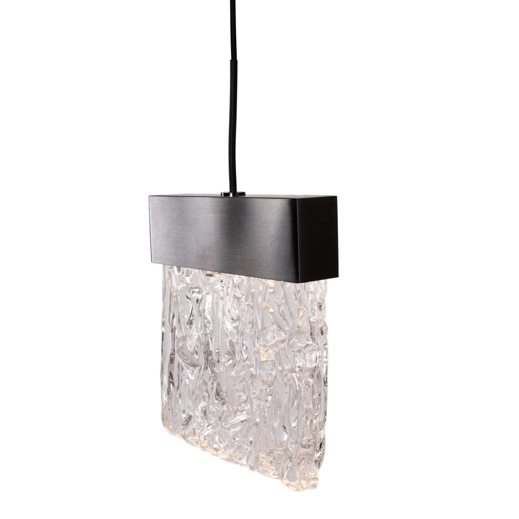 Maxlight Lampa wisząca Vetro - Stal nierdzewna + szkło - Czarny szczotkowany P0574D