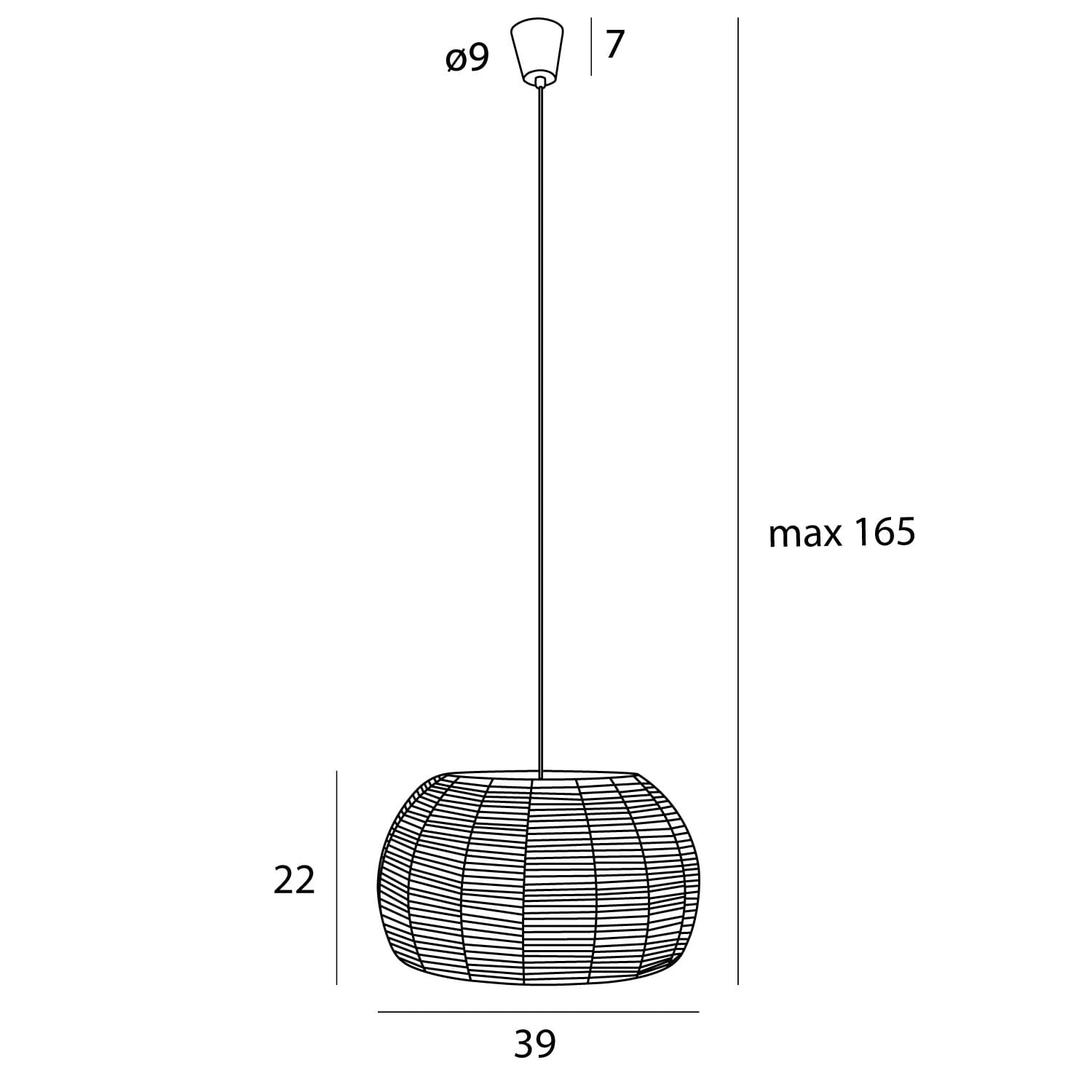 Maxlight Lampa wisząca Praslin I - Bawełna - Biały P0583