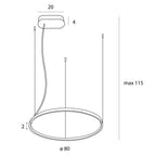 Maxlight Lampa wisząca Visual Hor 30W - Aluminium + silikon - Czarny P0658