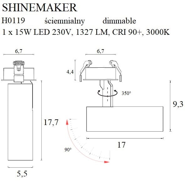 Maxlight Oprawa wpuszczana Shinemaker - Metal - Biały H0119