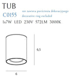 Maxlight Oprawa natynkowa Tub + Pierścień ozdobny RC0155/C0156 - Metal - Biały C0155