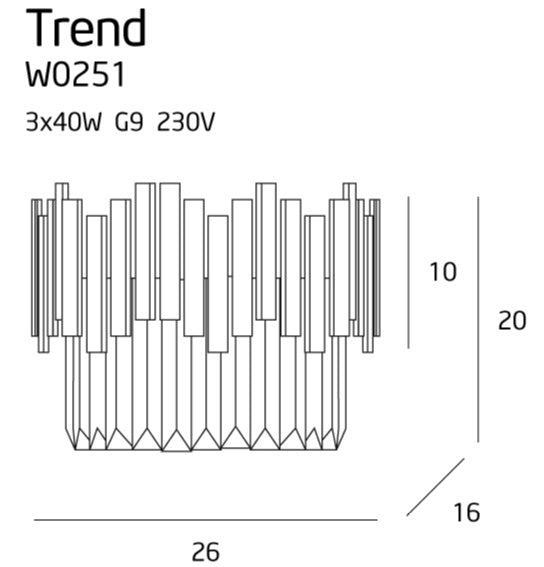 Maxlight Kinkiet Trend - Metal + szkło - Złoty W0251