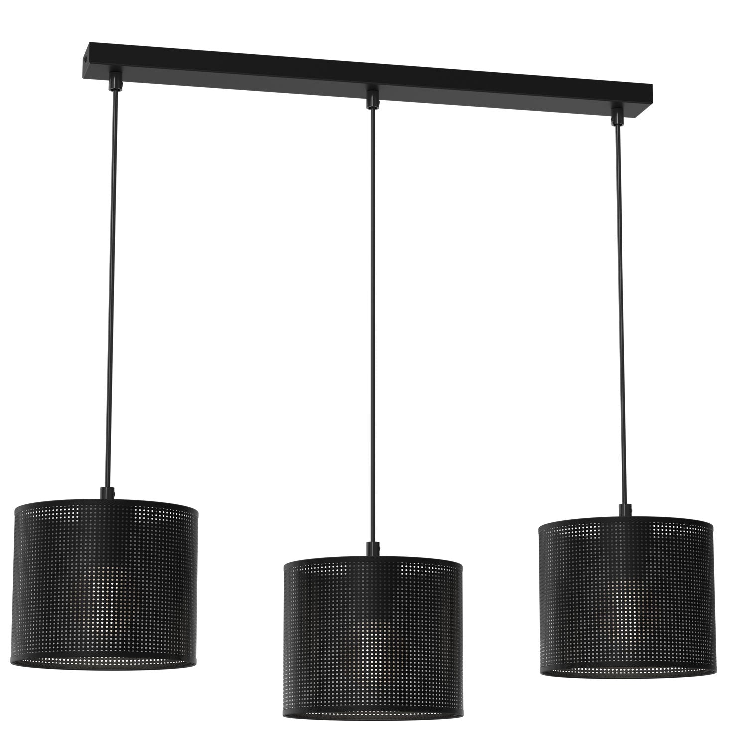 żyrandol Loft shade listwa, black, cylinder shade dia 180, h 150 black 3xE27