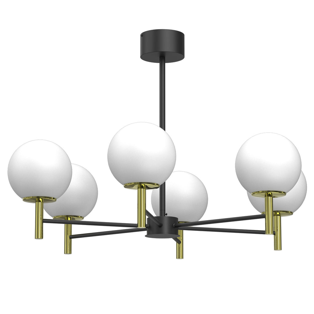 żyrandol Awinion black/gold 6xE27