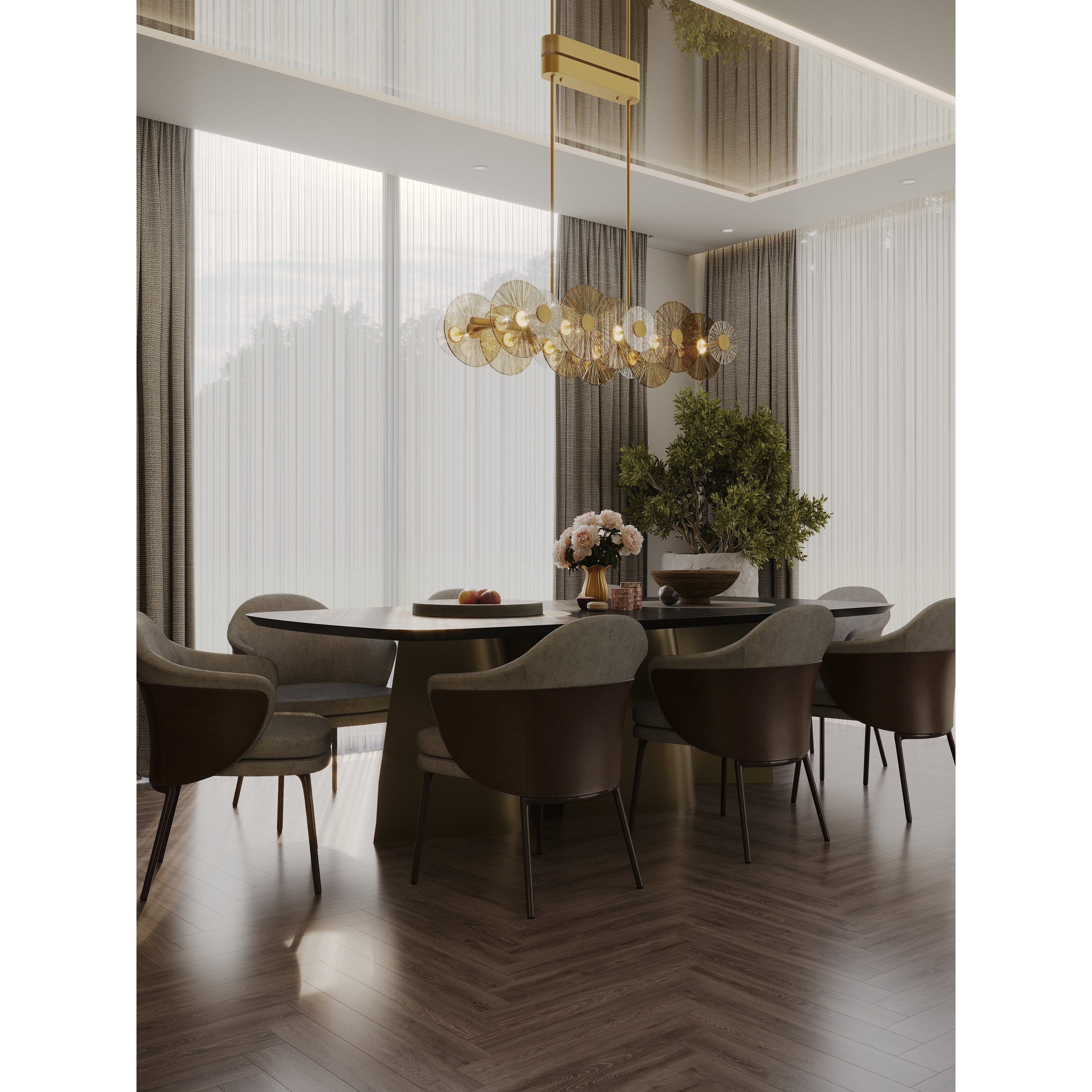 Maxlight Lampa wisząca Allure - Metal + szkło - Złoty matowy P0643