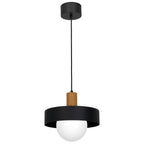 żyrandol Canan dia 290 black/natural wood (glass 2815) 1xE27