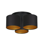 plafon Arden black, cylinder shade black/gold 3xE27